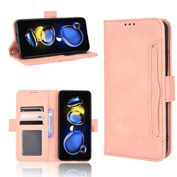 For Xiaomi Redmi Note 11T Pro 5G Skin Feel Calf Texture Card Slots Leather Phone Case