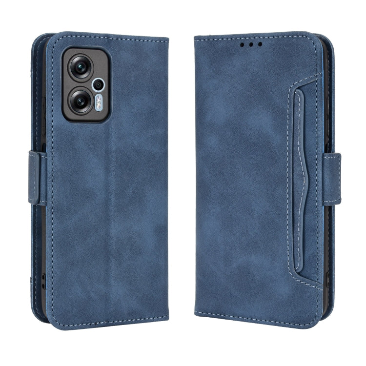 For Xiaomi Redmi Note 11T Pro 5G Skin Feel Calf Texture Card Slots Leather Phone Case