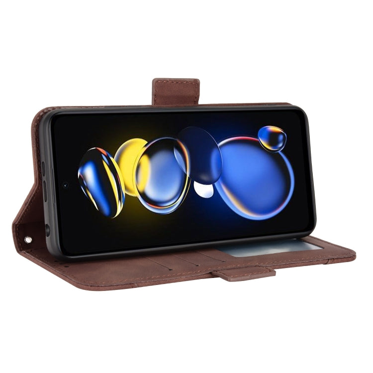 For Xiaomi Redmi Note 11T Pro 5G Skin Feel Calf Texture Card Slots Leather Phone Case