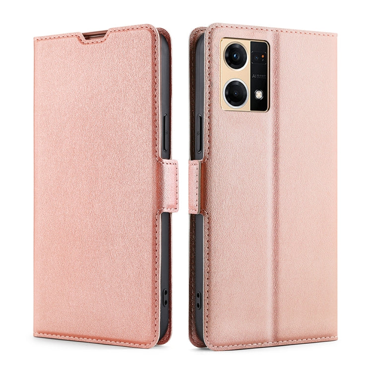 For OPPO Reno7 4G/F21 Pro 4G Ultra-thin Voltage Side Buckle Horizontal Flip Leather Phone Case