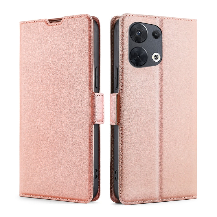For OPPO Reno8 5G Ultra-thin Voltage Side Buckle Horizontal Flip Leather Phone Case