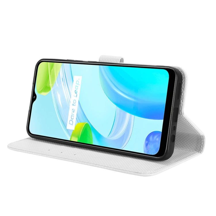 For Realme C30 4G Diamond Texture Leather Phone Case