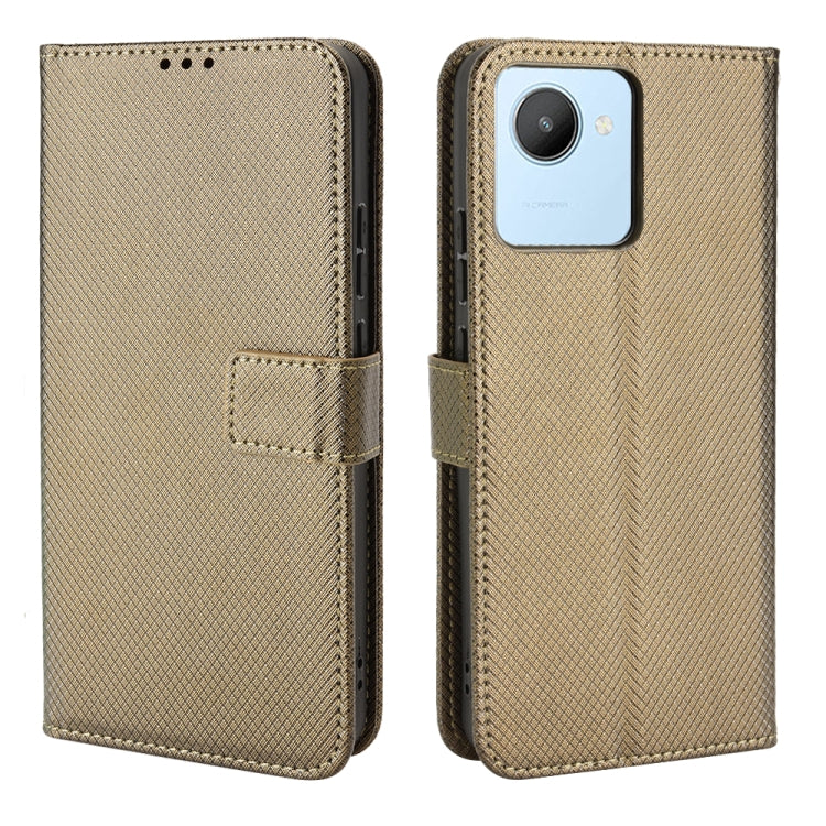 For Realme C30 4G Diamond Texture Leather Phone Case