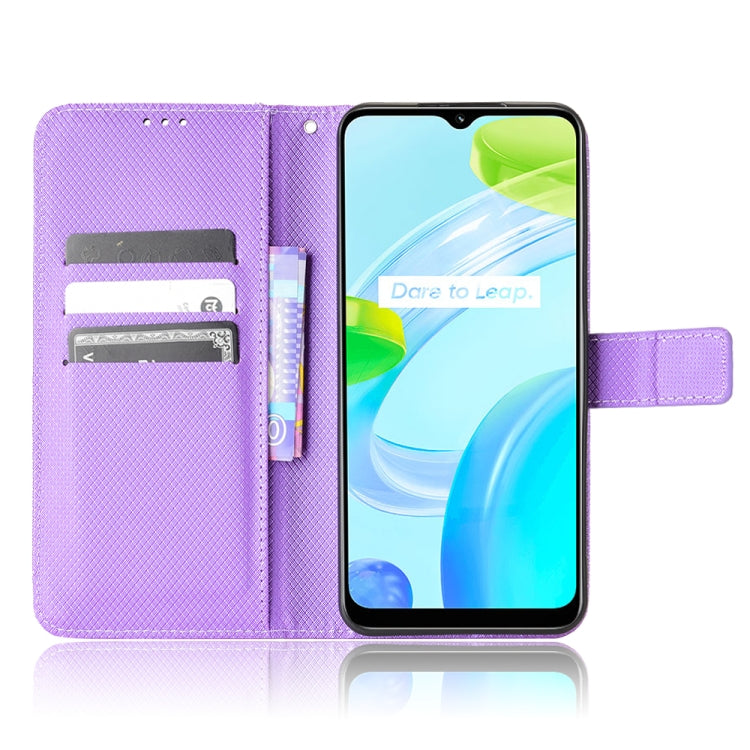 For Realme C30 4G Diamond Texture Leather Phone Case
