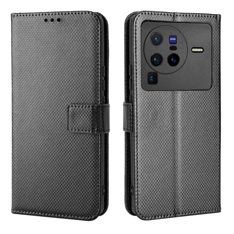 For vivo X80 Pro 5G Diamond Texture Leather Phone Case