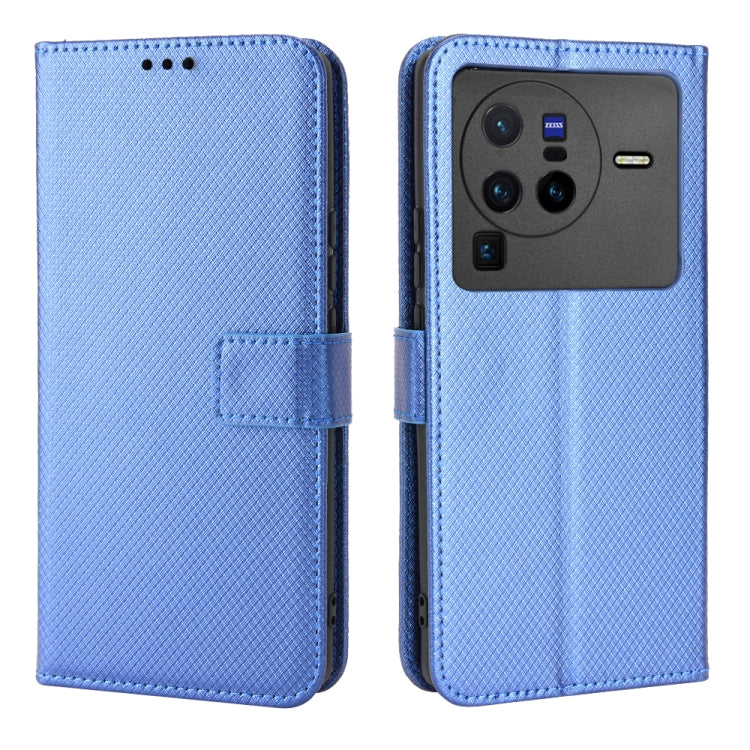 For vivo X80 Pro 5G Diamond Texture Leather Phone Case