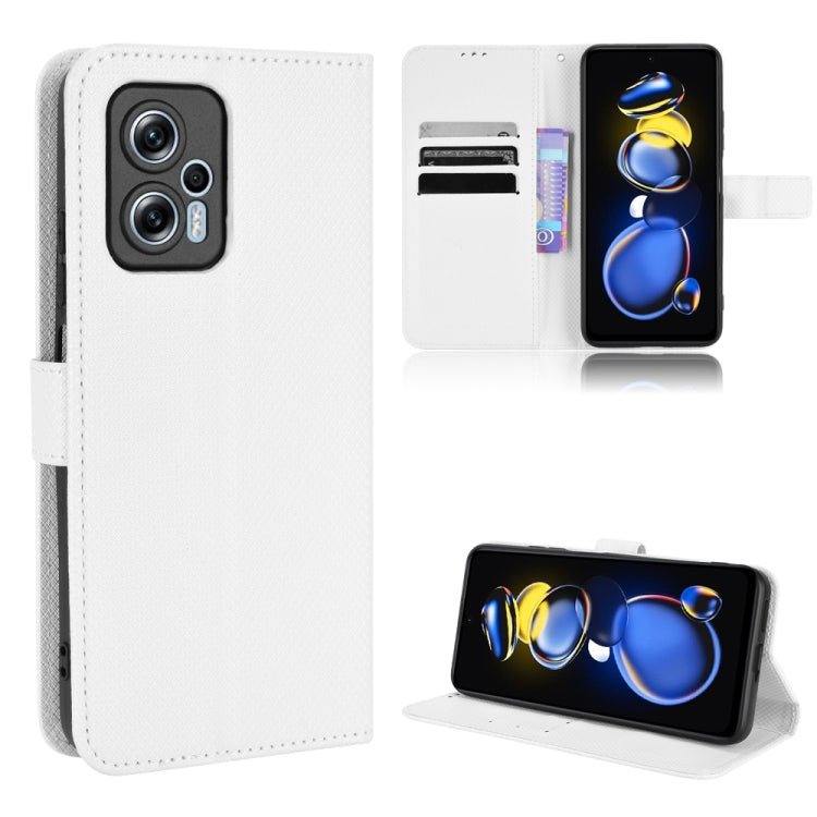 For Xiaomi Redmi Note 11T Pro 5G Diamond Texture Leather Phone Case