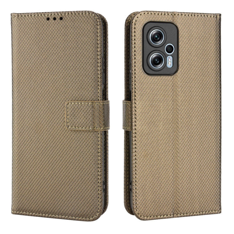 For Xiaomi Redmi Note 11T Pro 5G Diamond Texture Leather Phone Case
