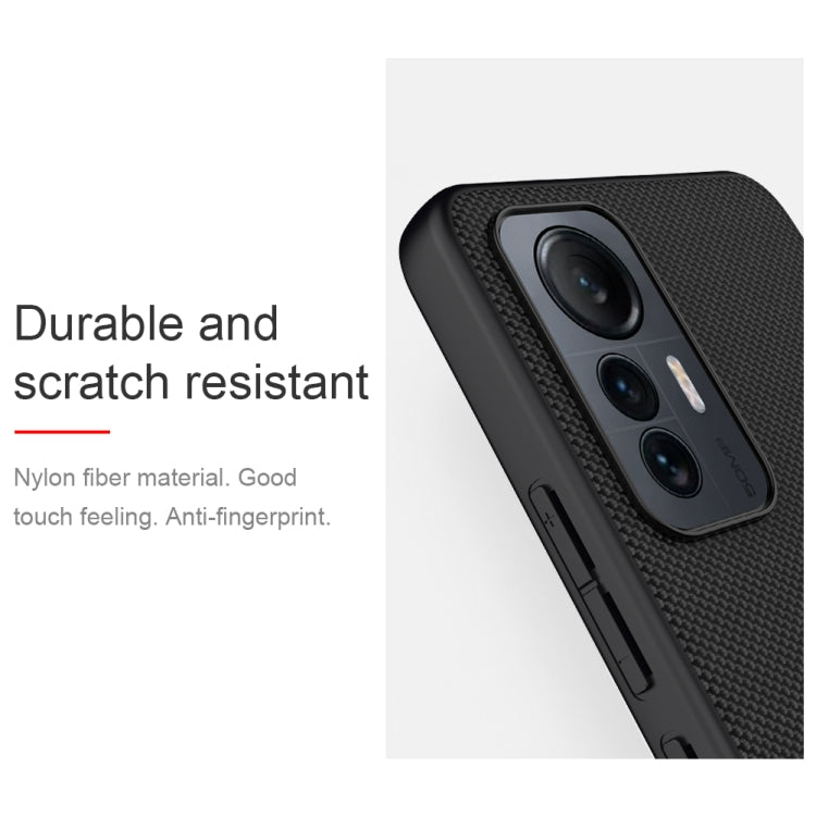 For Xiaomi 12 Lite NILLKIN 3D Texture Nylon Fiber PC+TPU Phone Case(Black)