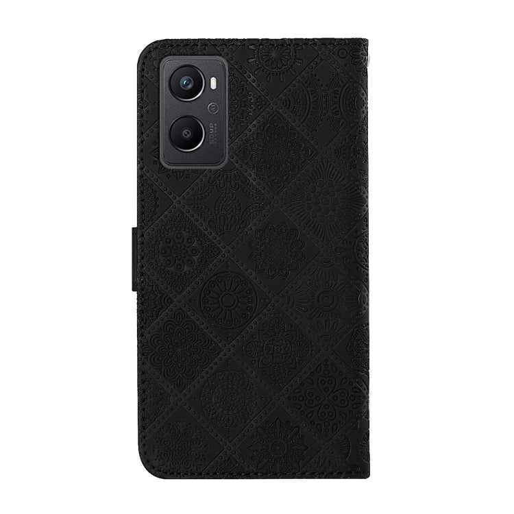 For OPPO A96 4G Ethnic Style Embossed Pattern Leather Phone Case