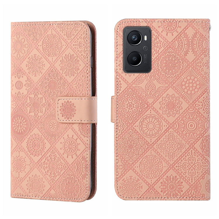 For OPPO A96 4G Ethnic Style Embossed Pattern Leather Phone Case