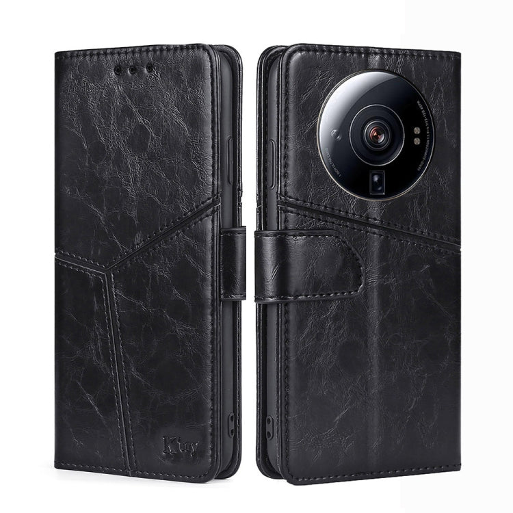 For Xiaomi 12S Ultra Geometric Stitching Horizontal Flip Leather Phone Case