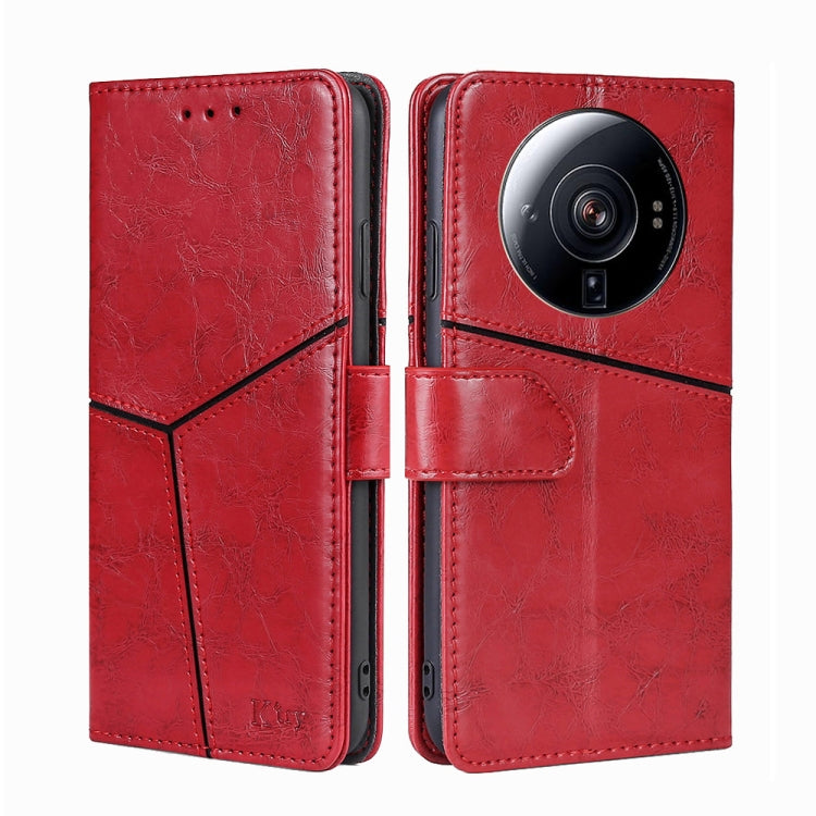 For Xiaomi 12S Ultra Geometric Stitching Horizontal Flip Leather Phone Case
