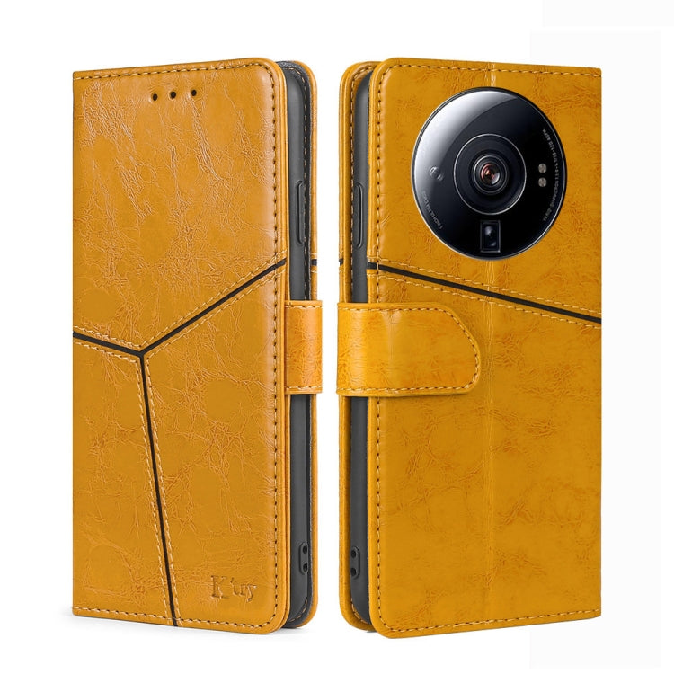 For Xiaomi 12S Ultra Geometric Stitching Horizontal Flip Leather Phone Case