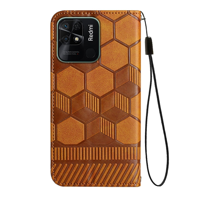 For Xiaomi Redmi 10C / 10 India Football Texture Magnetic Leather Flip Phone Case