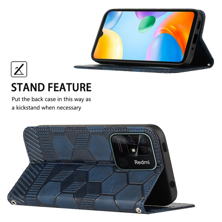 For Xiaomi Redmi 10C / 10 India Football Texture Magnetic Leather Flip Phone Case