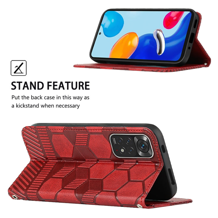 For Xiaomi Redmi Note 11 Global 2022 / Note 11S 4G Football Texture Magnetic Leather Flip Phone Case