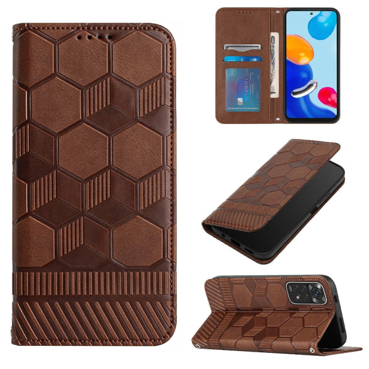 For Xiaomi Redmi Note 11 Global 2022 / Note 11S 4G Football Texture Magnetic Leather Flip Phone Case