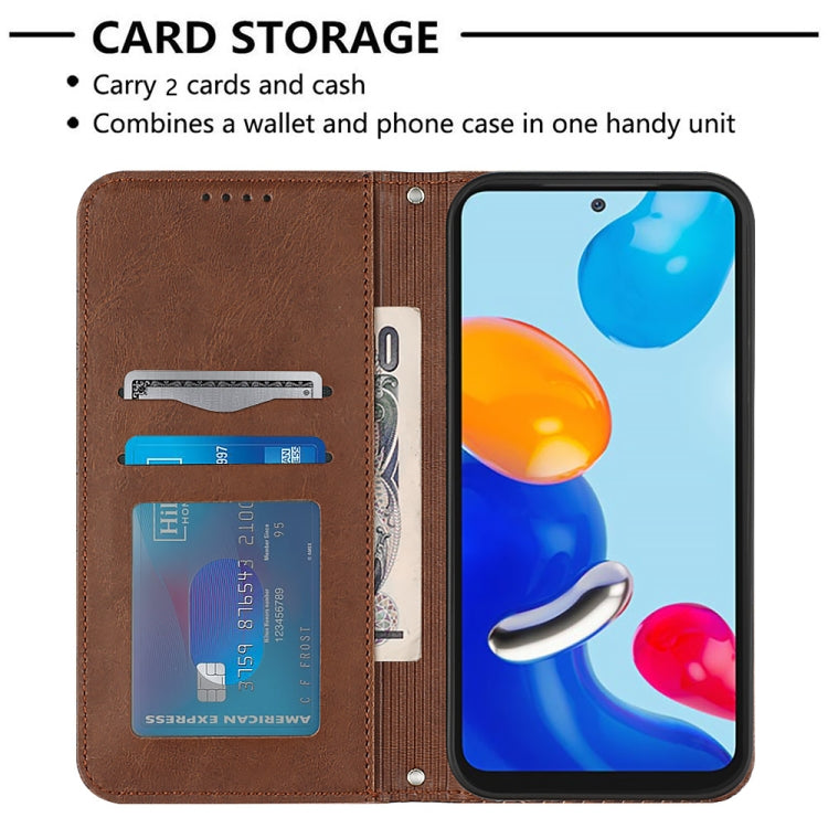 For Xiaomi Redmi Note 11 Global 2022 / Note 11S 4G Football Texture Magnetic Leather Flip Phone Case