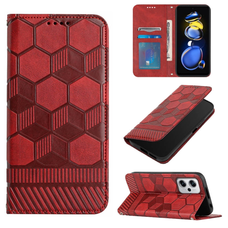 For Xiaomi Redmi Note 11T Pro Football Texture Magnetic Leather Flip Phone Case