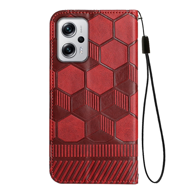 For Xiaomi Redmi Note 11T Pro Football Texture Magnetic Leather Flip Phone Case