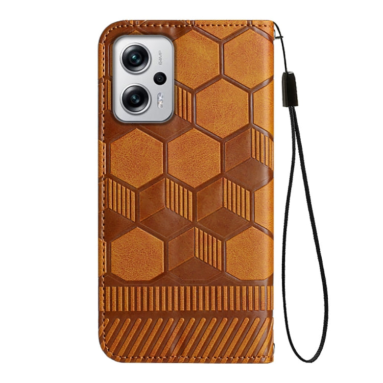 For Xiaomi Redmi Note 11T Pro Football Texture Magnetic Leather Flip Phone Case
