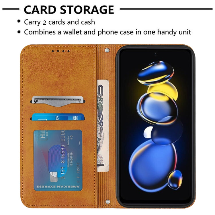 For Xiaomi Redmi Note 11T Pro Football Texture Magnetic Leather Flip Phone Case