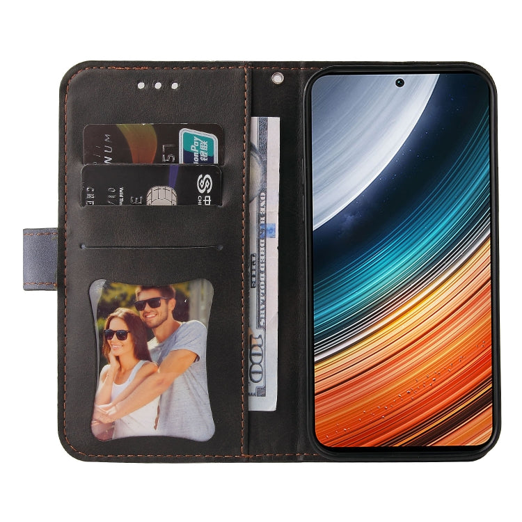 For Xiaomi Redmi K40S / Poco F4 Stitching-color Leather Phone Case