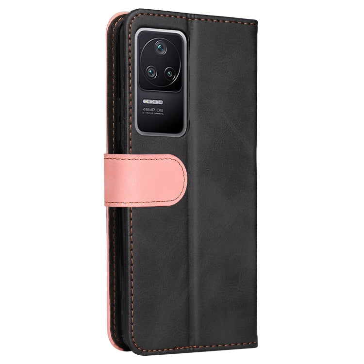 For Xiaomi Redmi K40S / Poco F4 Stitching-color Leather Phone Case