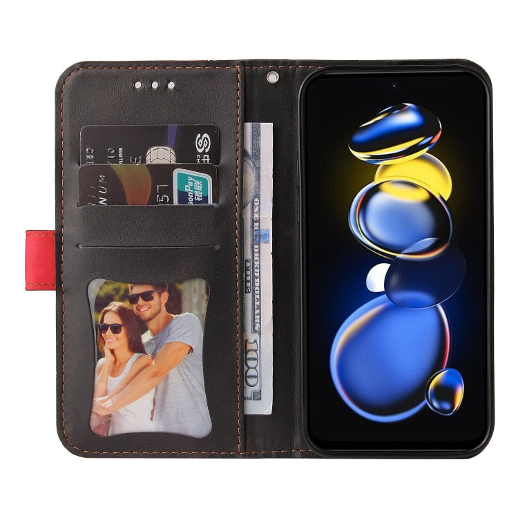 For Xiaomi Redmi Note 11T Pro/Poco X4 GT Stitching-color Leather Phone Case