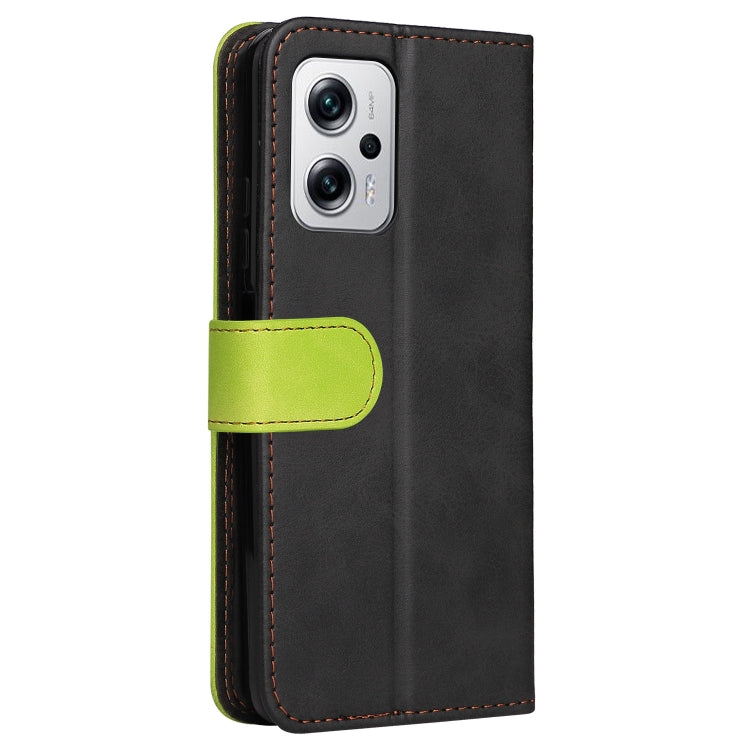 For Xiaomi Redmi Note 11T Pro/Poco X4 GT Stitching-color Leather Phone Case