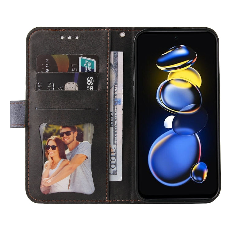 For Xiaomi Redmi Note 11T Pro/Poco X4 GT Stitching-color Leather Phone Case