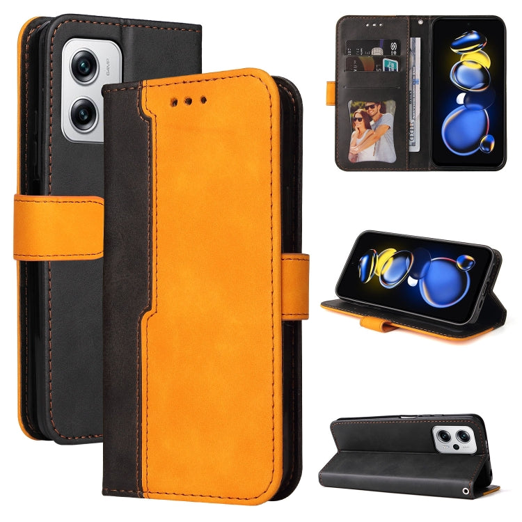 For Xiaomi Redmi Note 11T Pro/Poco X4 GT Stitching-color Leather Phone Case