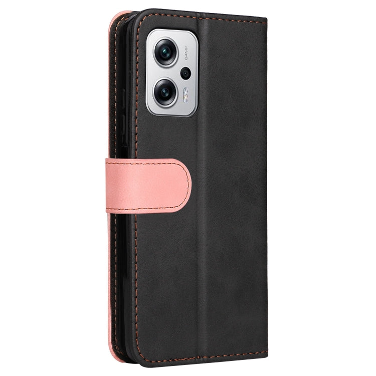 For Xiaomi Redmi Note 11T Pro/Poco X4 GT Stitching-color Leather Phone Case