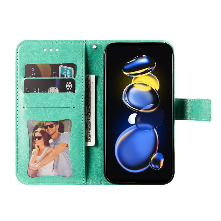 For Xiaomi Redmi Note 11T Pro/Poco X4 GT 7-petal Flowers Embossing Leather Case