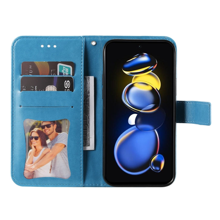 For Xiaomi Redmi Note 11T Pro/Poco X4 GT 7-petal Flowers Embossing Leather Case