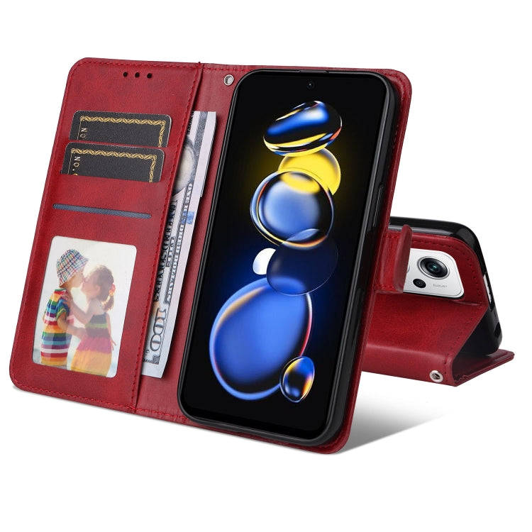 For Xiaomi Redmi Note 11T Pro/Poco X4 GT Calf Texture Leather Phone Case