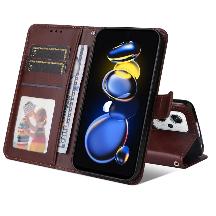 For Xiaomi Redmi Note 11T Pro/Poco X4 GT Calf Texture Leather Phone Case