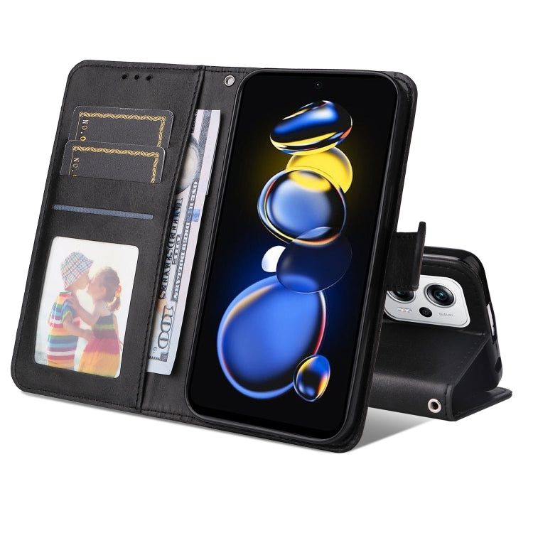 For Xiaomi Redmi Note 11T Pro/Poco X4 GT Calf Texture Leather Phone Case