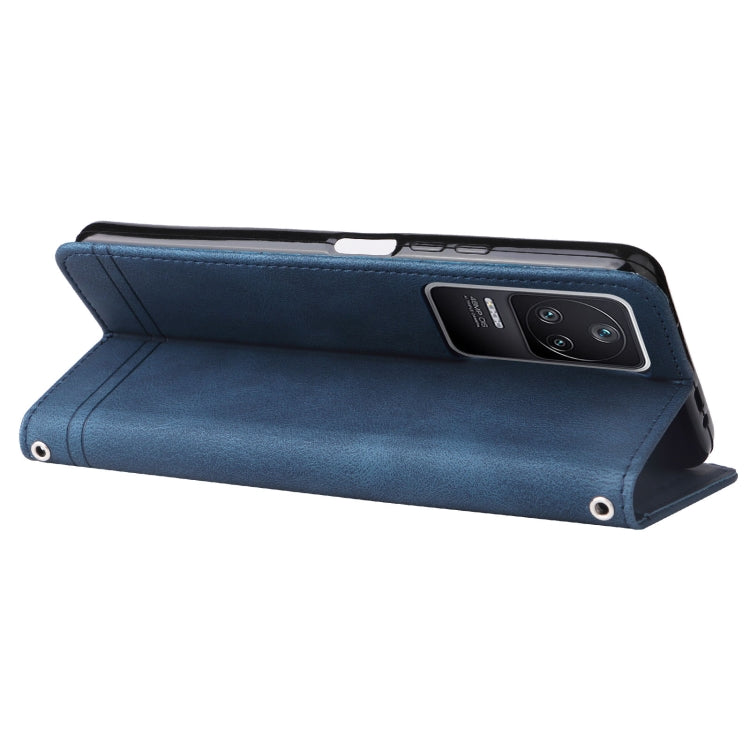 For Xiaomi Redmi K40S / Poco F4 Skin Feel Life Tree Metal Button Leather Case