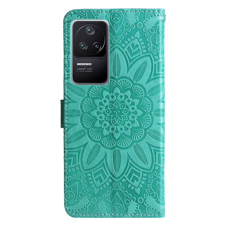 For Xiaomi Redmi K40S / Poco F4 Embossed Sunflower Leather Phone Case
