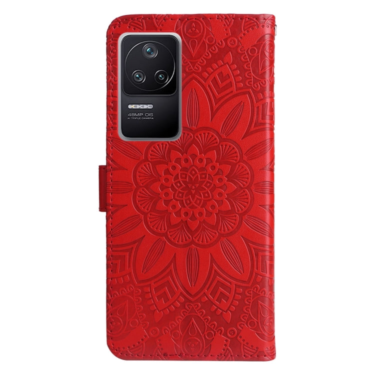 For Xiaomi Redmi K40S / Poco F4 Embossed Sunflower Leather Phone Case