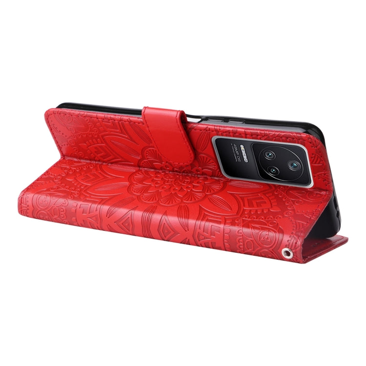 For Xiaomi Redmi K40S / Poco F4 Embossed Sunflower Leather Phone Case