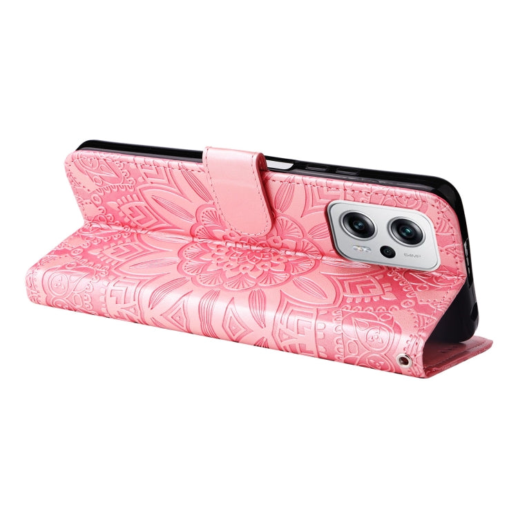 For Xiaomi Redmi Note 11T Pro/Poco X4 GT Embossed Sunflower Leather Phone Case