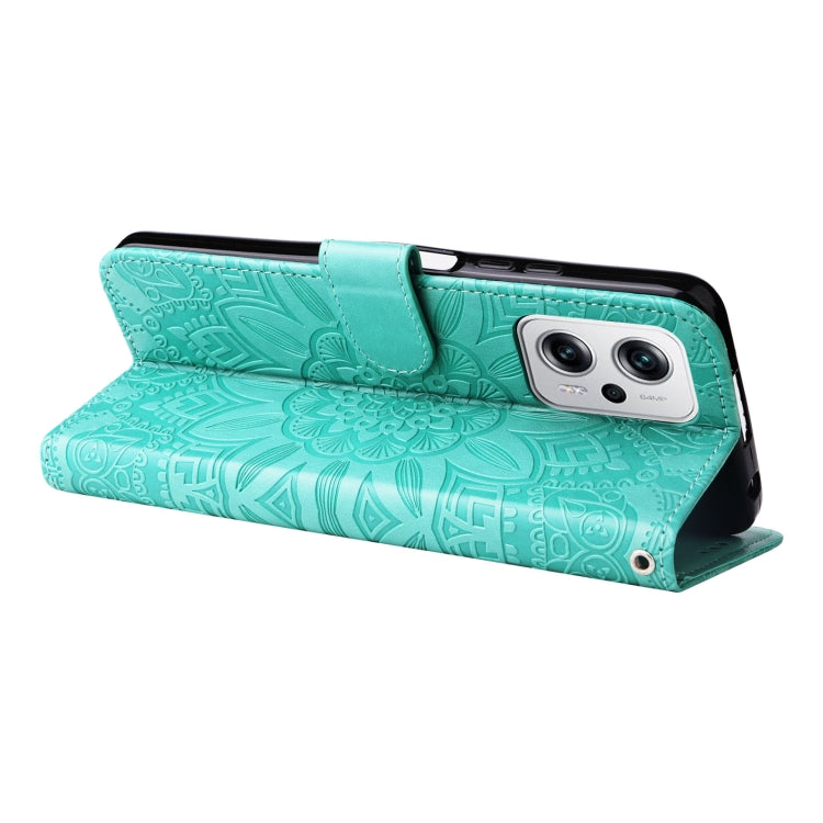 For Xiaomi Redmi Note 11T Pro/Poco X4 GT Embossed Sunflower Leather Phone Case