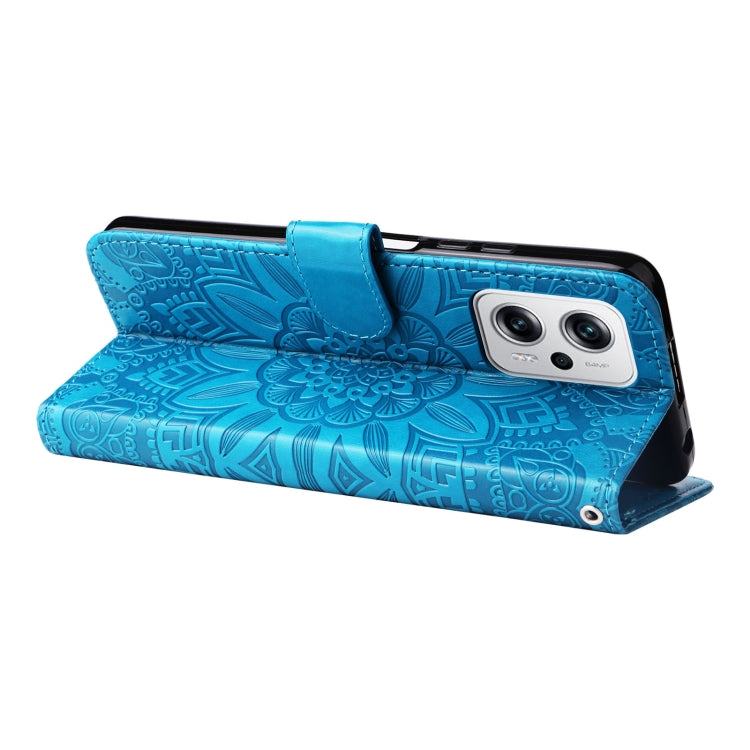 For Xiaomi Redmi Note 11T Pro/Poco X4 GT Embossed Sunflower Leather Phone Case