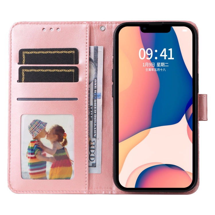 For iPhone 14 Embossed Sunflower Leather Phone Case