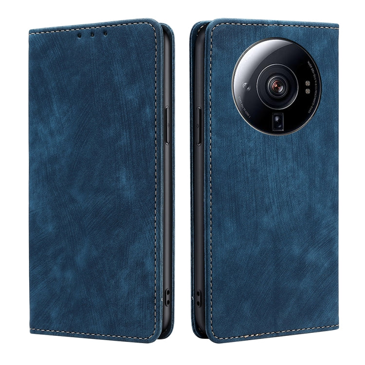 For Xiaomi 12S Ultra RFID Anti-theft Brush Magnetic Leather Phone Case