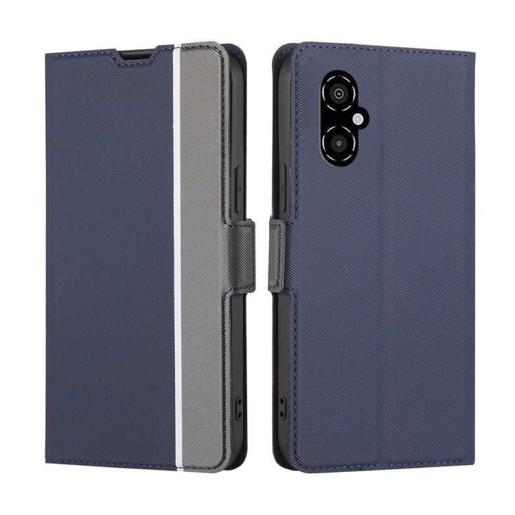 For Xiaomi Poco M4 5G Twill Texture Side Button Leather Phone Case