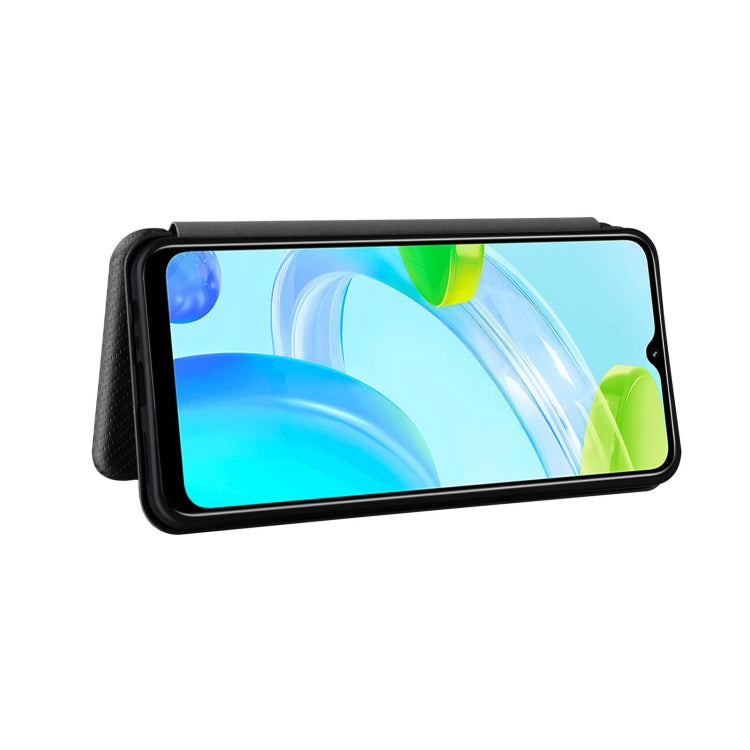 For Realme C30 Carbon Fiber Texture Flip Leather Phone Case